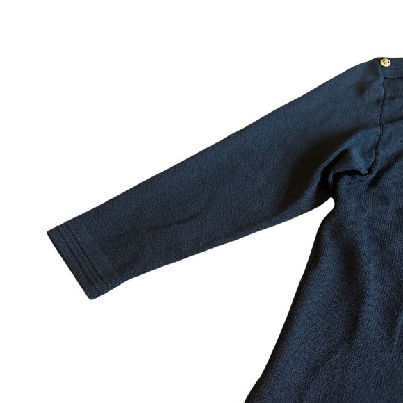 St. John Collection x Marie Gray Black Pullover Sweater Oversized Gold Buttons - Picture 4 of 11